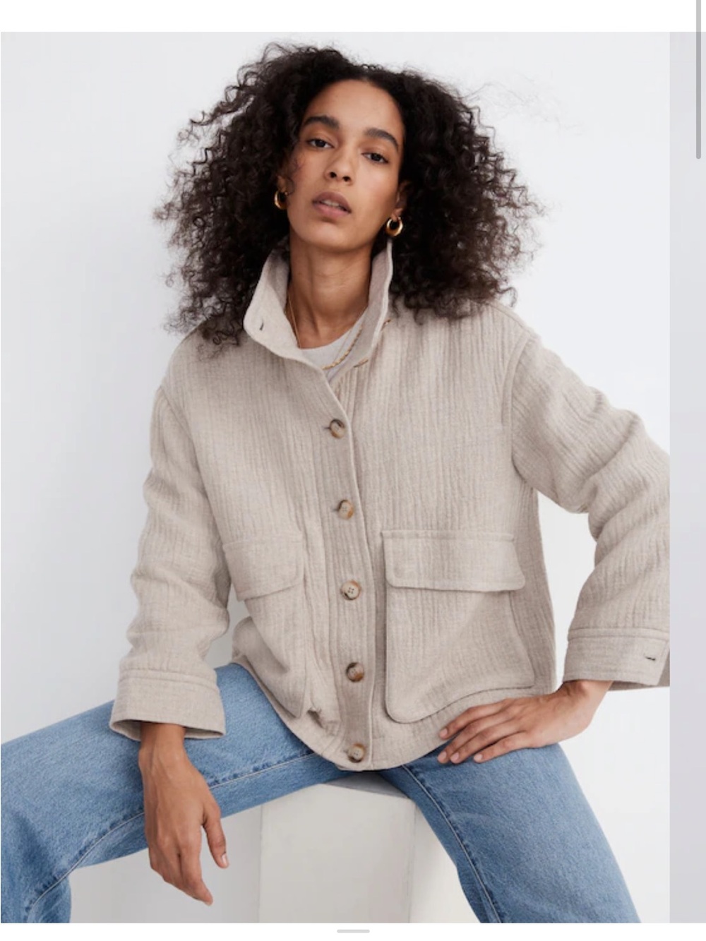 Madewell Taupe Clairmont Crop Jacket